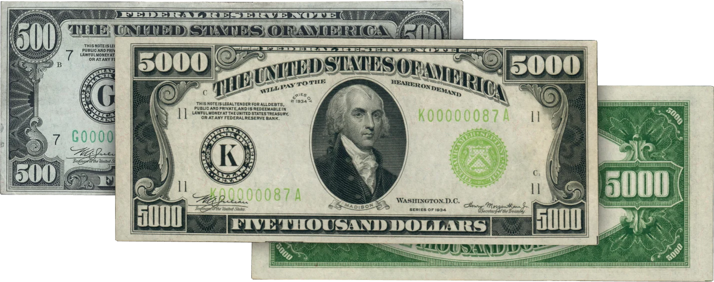 5,000 Federal Reserve Notes - Jhon E. Cash