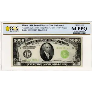 $5,000 1934  High Denomination Notes 2221-E