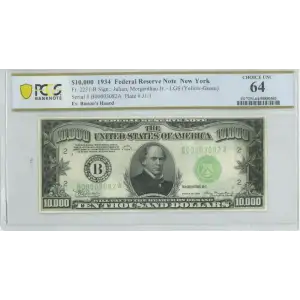 $10,000 1934  High Denomination Notes 2231-B