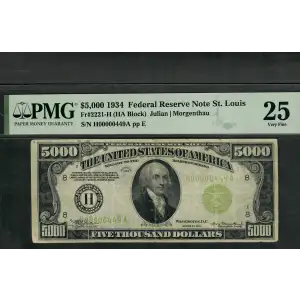 $5,000 1934  High Denomination Notes 2221-H