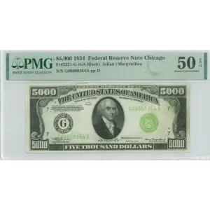 $5,000 1934  High Denomination Notes 2221-G