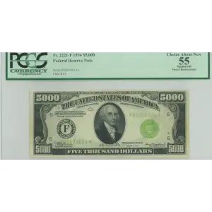 $5,000 1934  High Denomination Notes 2221-F